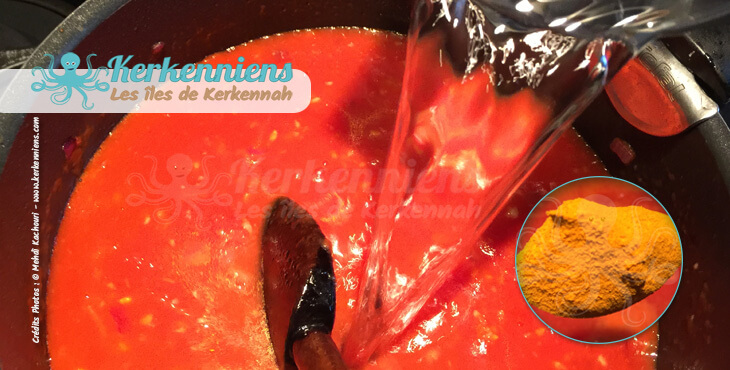 Recette de cuisine Spaghettis aux crevettes épices sel poivre curcuma carvi et eau