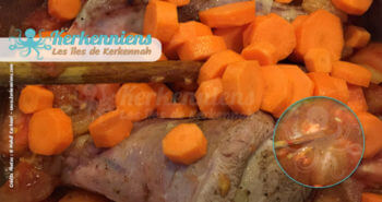 Lentilles (A3dass) fondantes à l'agneau recette cuisine carottes coupées en rondelles