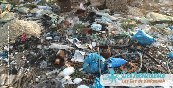 Autre zoom pollution déchets et désastre écologique propreté vue par Kerkennah