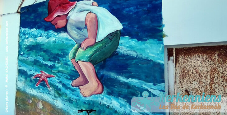 L’enfant by Ahmed Mejbri – Street art Ã  Kerkennah
