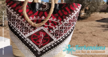 Couffin habillé par la Tayrya traditionelle kerkenienne – Création artisanale de RaifArt par Raifa Skhiri