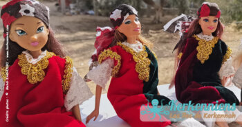 Poupées vêtues de l’habit traditionnel kerkennien – Création artisanale de RaifArt par Raifa Skhiri