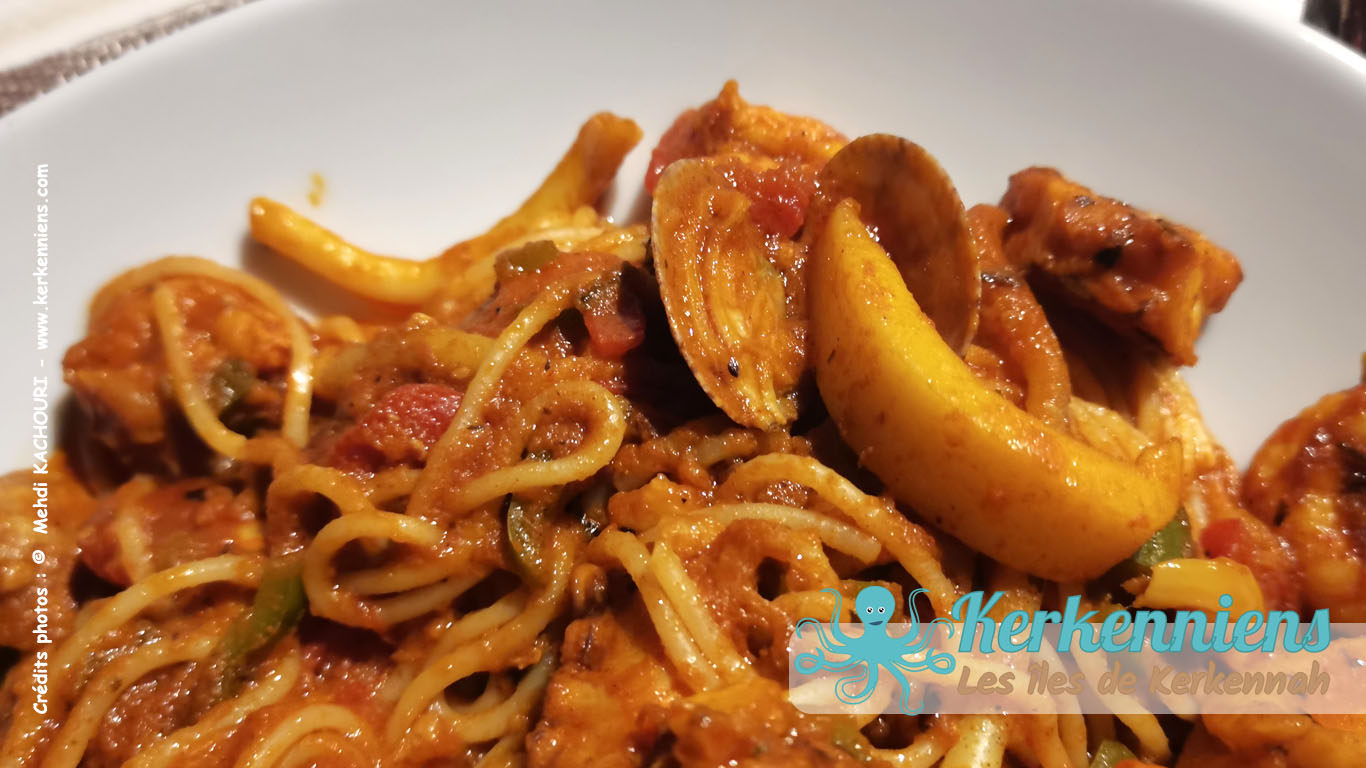 Plat Spaghettis aux fruits de mer - On a testé le restaurant Le Cercina, Kerkennah pour vous !