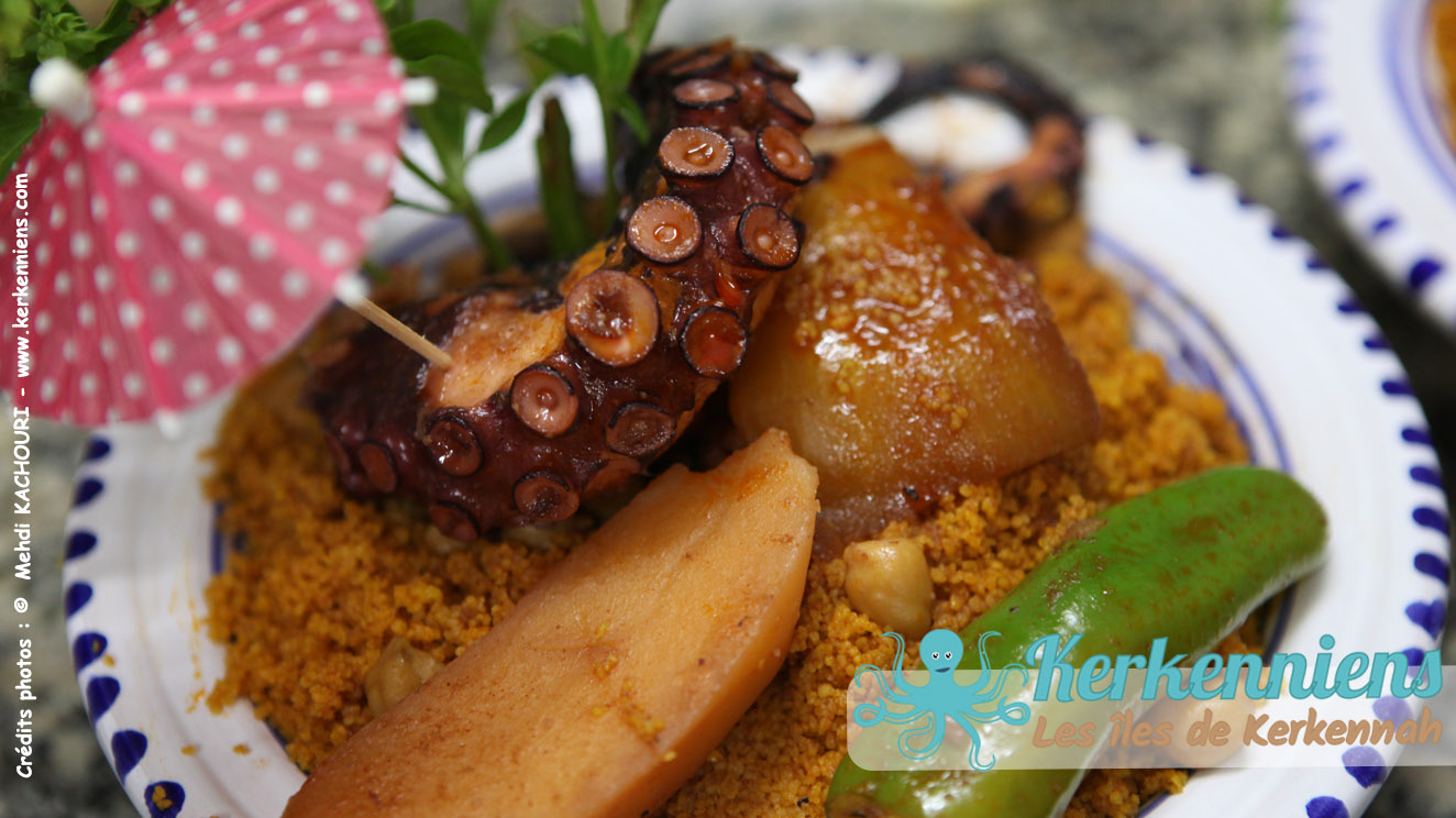 Couscous au poulpe, Restaurant Chez Najet, El Attaya, Kerkennah