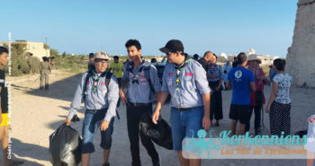 Scouts de Tunisie en plein nettoyage du Fort El Hsar et de sa végétation
