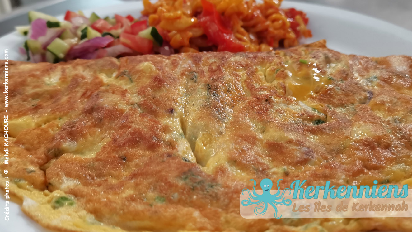 Omelette aux fruits de mer, Restaurant la Sirène, Kerkennah