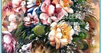 Salah Bchir composition florale peinture Kerkennah El maghaza