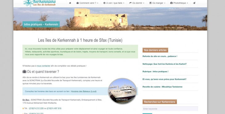 Rubrique : Infos pratiques nouvelle version Kerkenniens