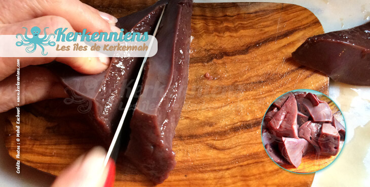 Couper le foie de bœuf ou le foie de veau Kamounia (Kammounia) recette Tunisienne