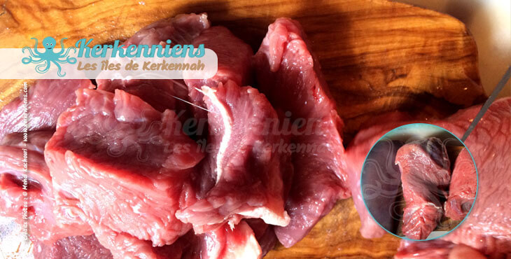 Couper la viande de bœuf ou la viande de veau Kamounia (Kammounia) recette Tunisienne