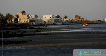 Phénomène en Méditerranée de la marée de l'Archipel de Kerkennah (Tunisie)