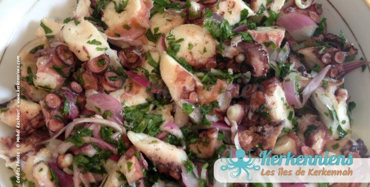 Recette de cuisine : Salade de poulpe à la kerkennienne